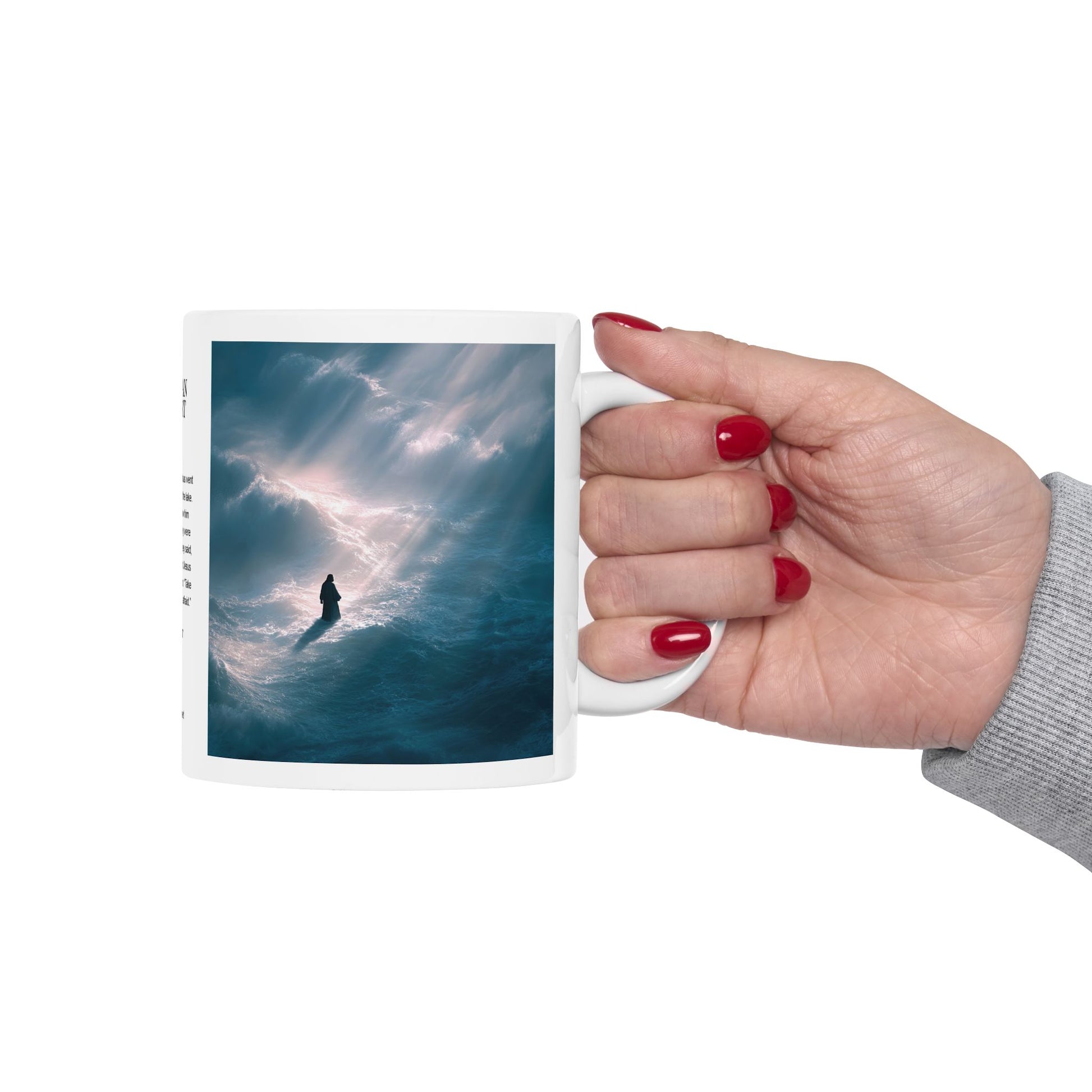 Jesus Walking on Water, Aerial Picture — Christian Coffee Mug