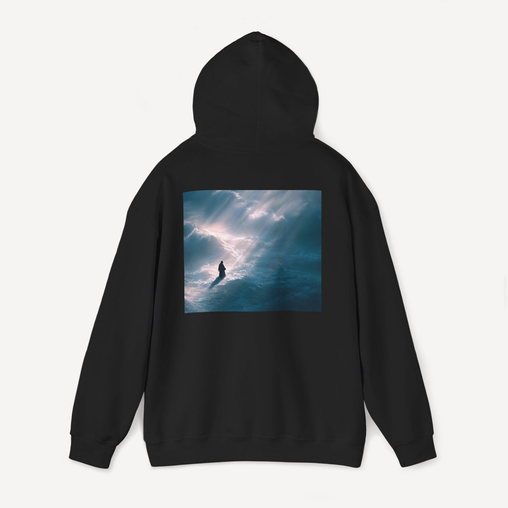 Jesus Walking on Water, Aerial Picture — Unisex Christian Hoodie