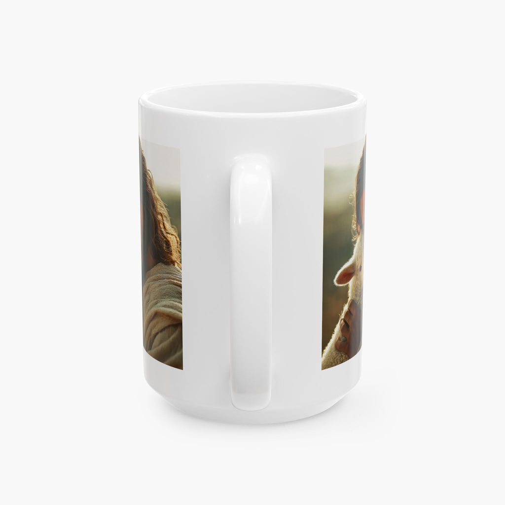 Jesus Hugging a Lamb — Christian Coffee Mug