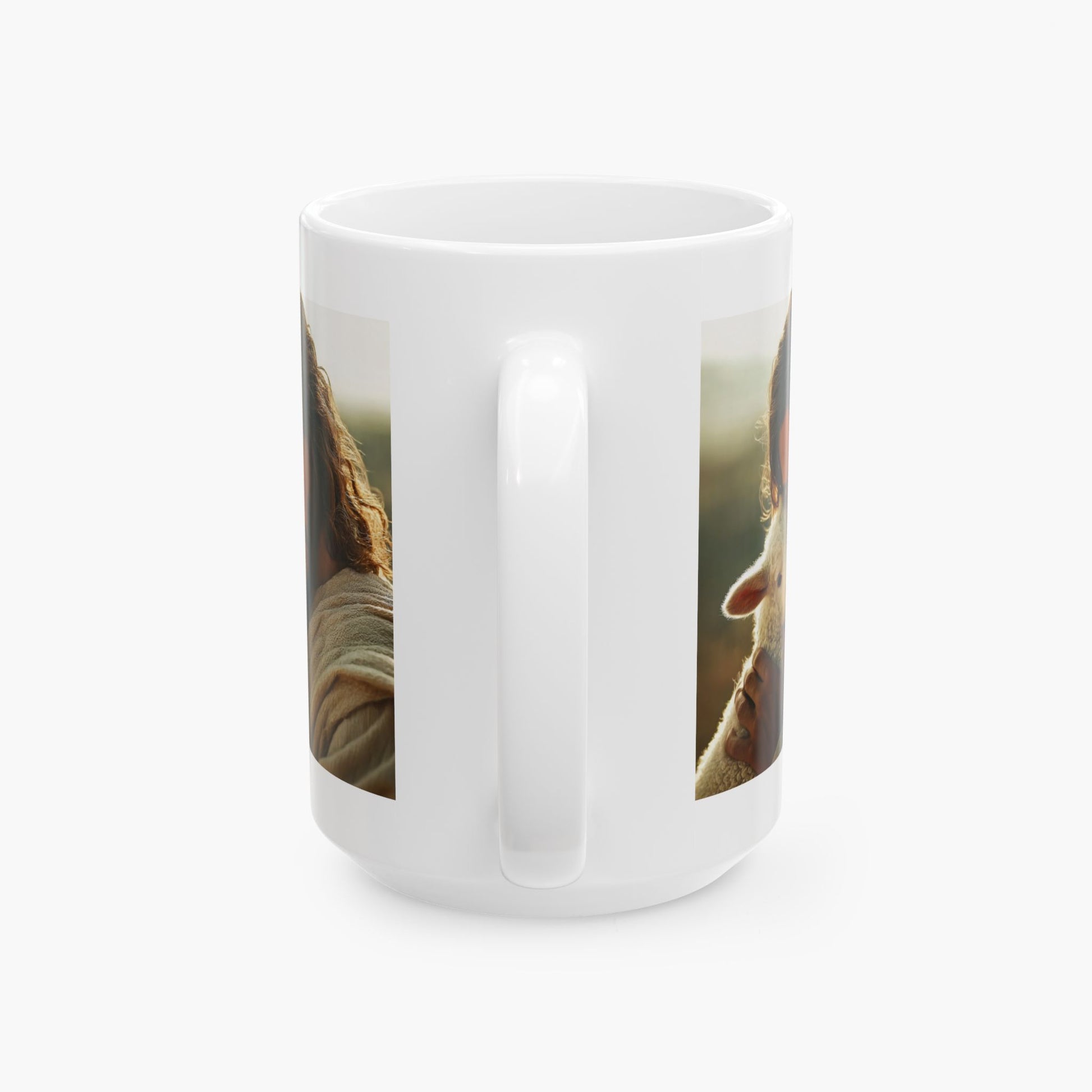 Jesus Hugging a Lamb — Christian Coffee Mug