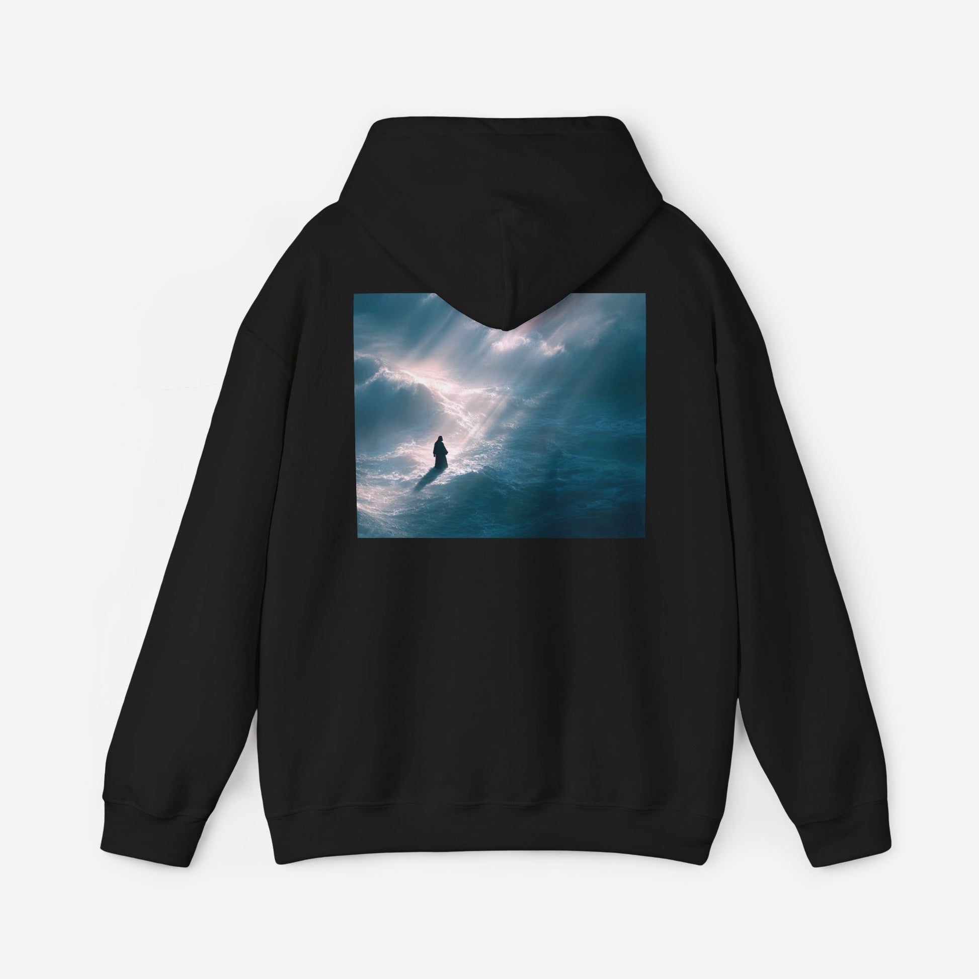 Jesus Walking on Water, Aerial Picture — Unisex Christian Hoodie