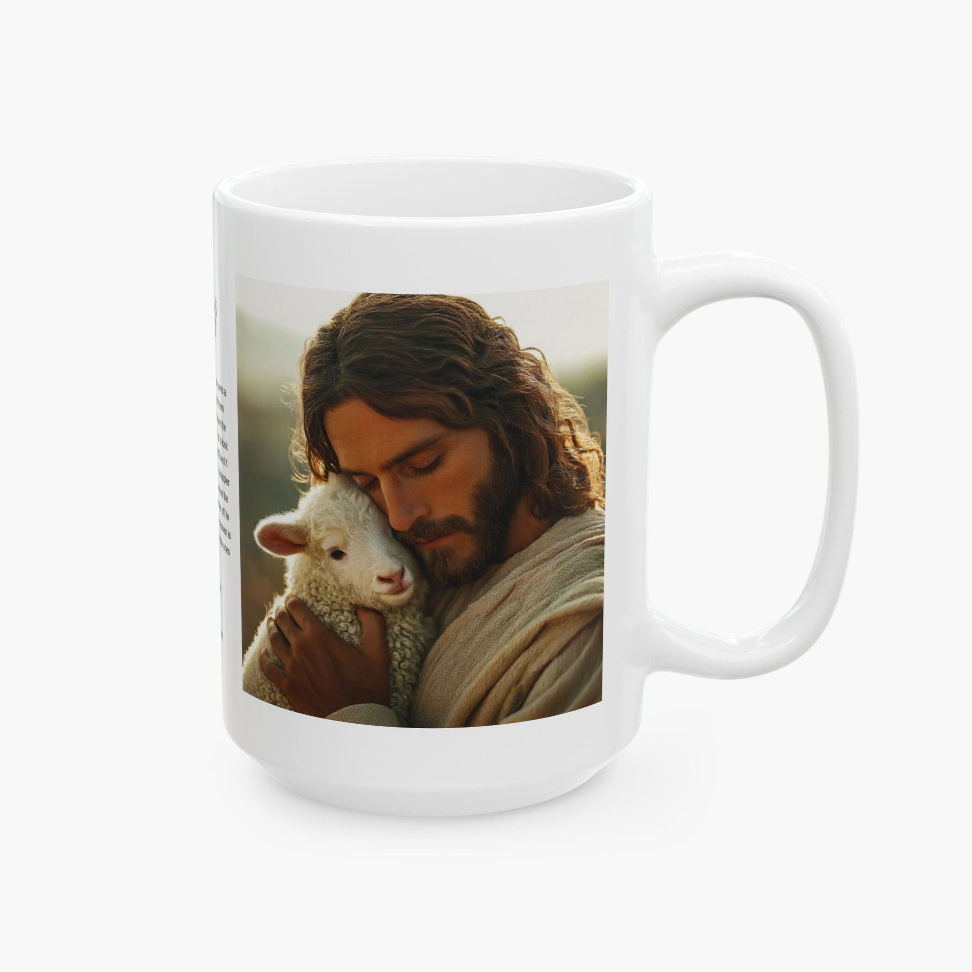 Jesus Hugging a Lamb — Christian Coffee Mug