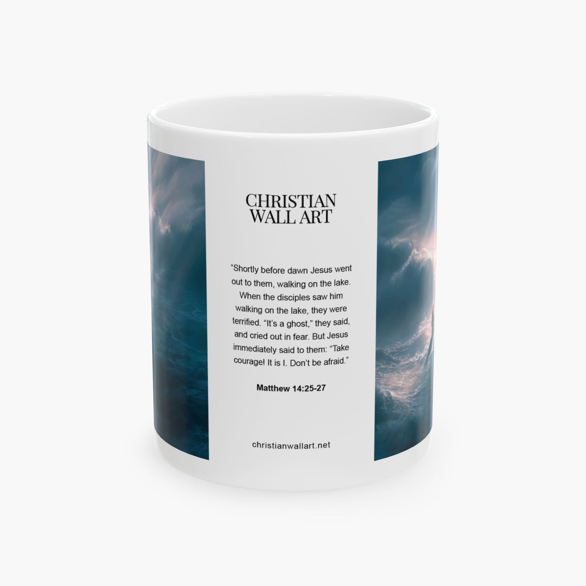 Jesus Walking on Water, Aerial Picture — Christian Coffee Mug