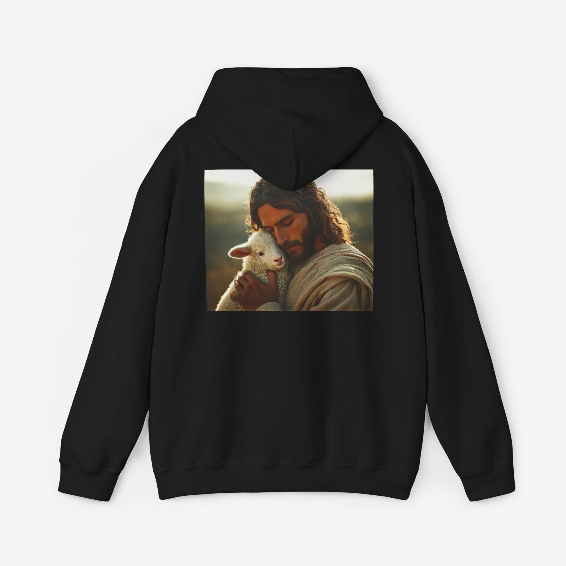 Jesus Hugging a Lamb — Unisex Christian Hoodie