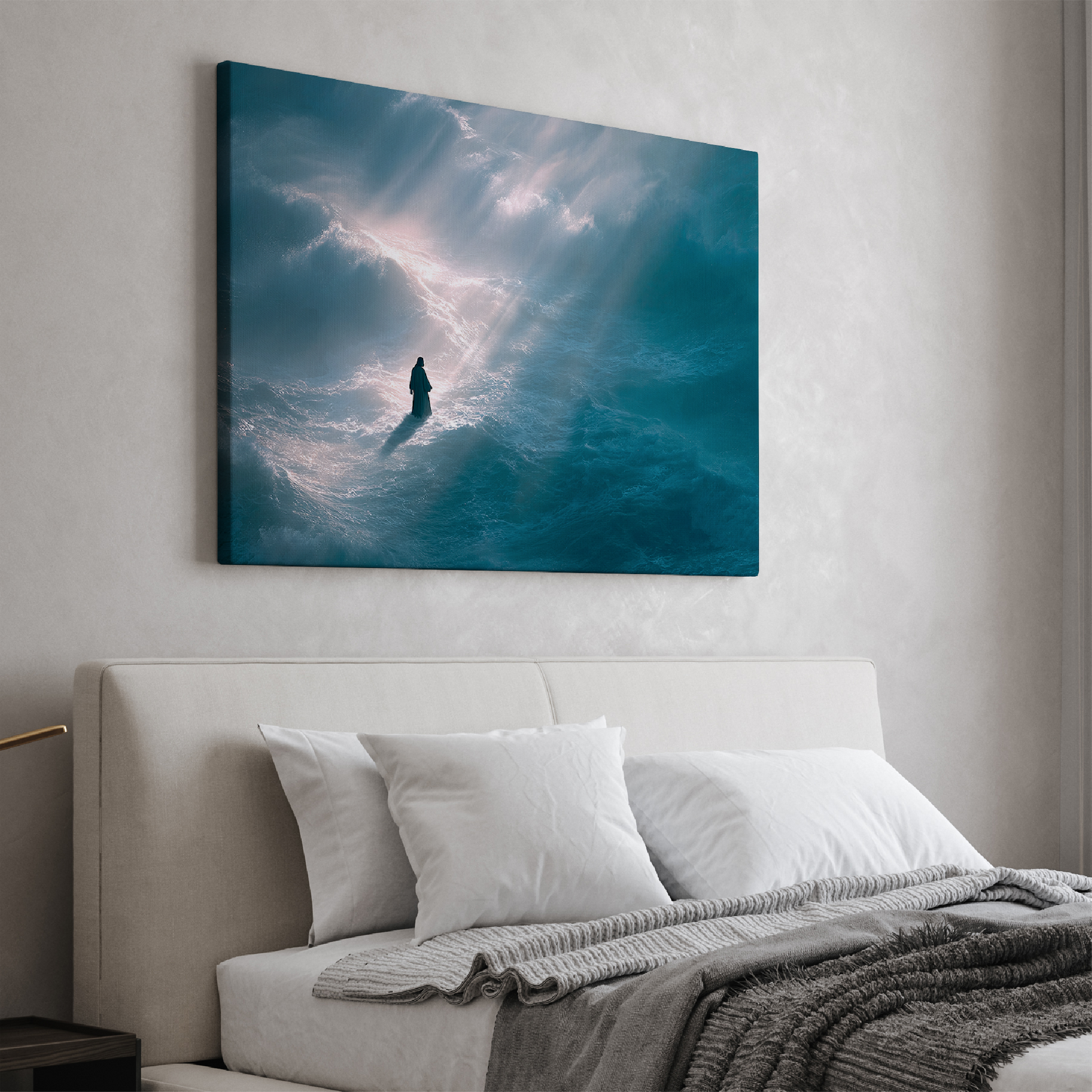 Jesus Walking on Water, Aerial Picture — Christian Wall Art, Canvas Print