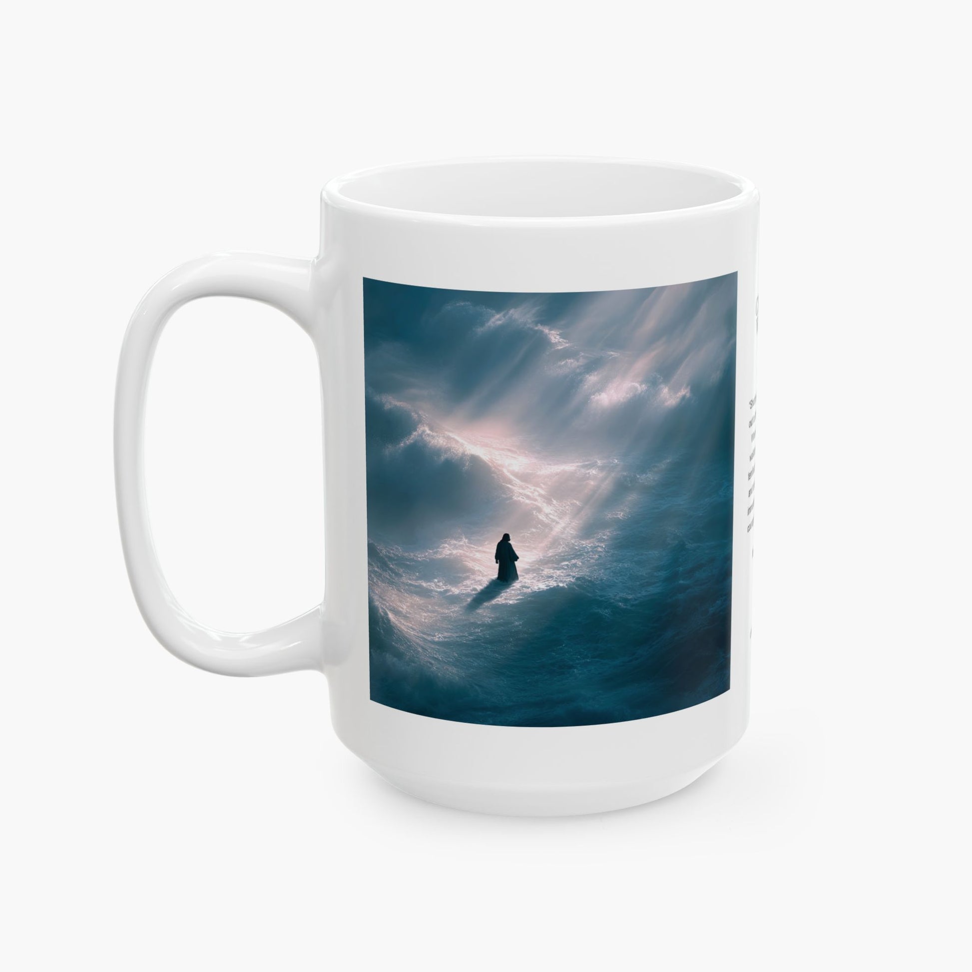 Jesus Walking on Water, Aerial Picture — Christian Coffee Mug