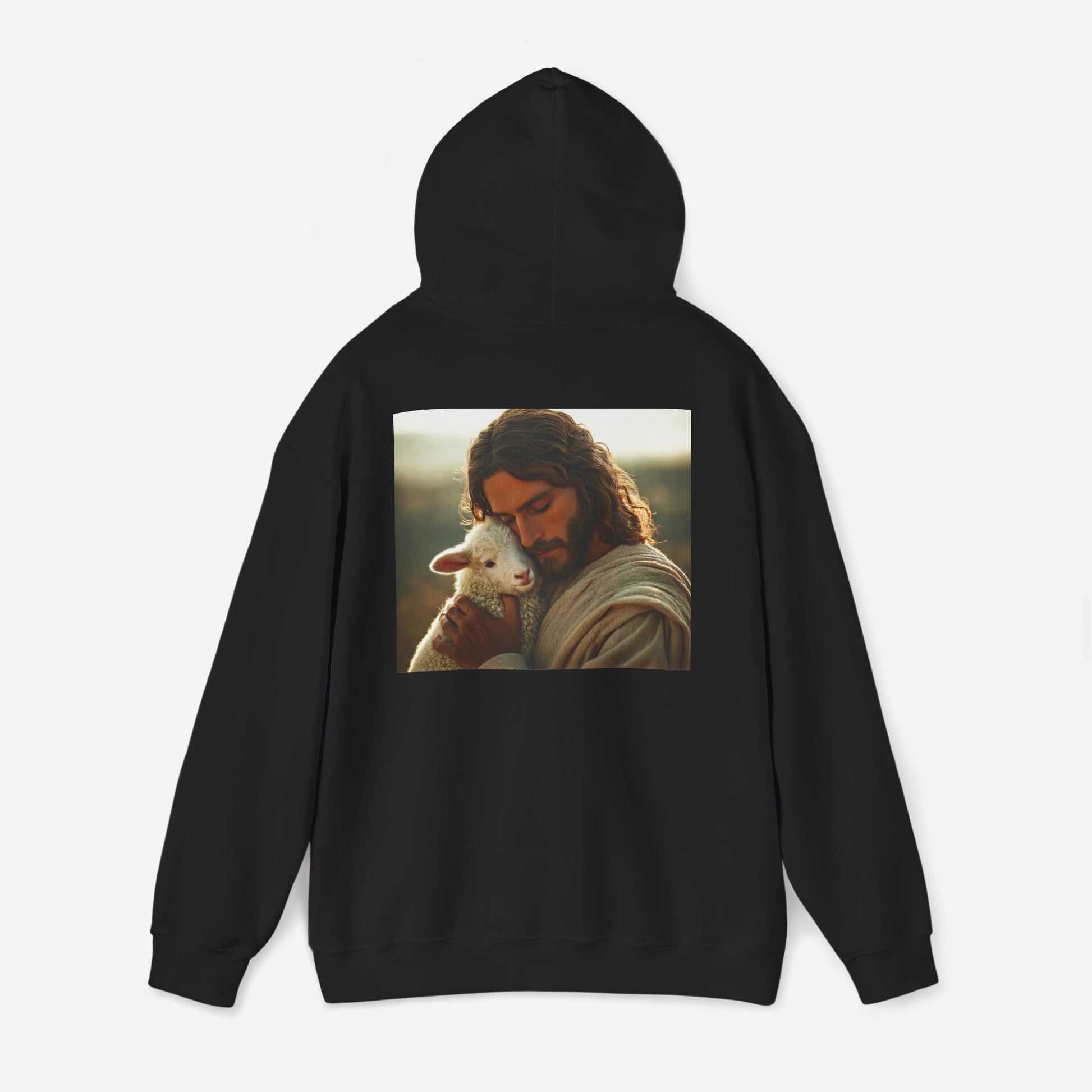 Jesus Hugging a Lamb — Unisex Christian Hoodie