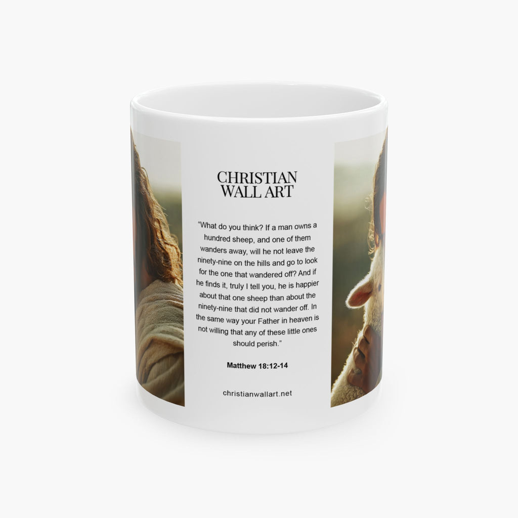 Jesus Hugging a Lamb — Christian Coffee Mug