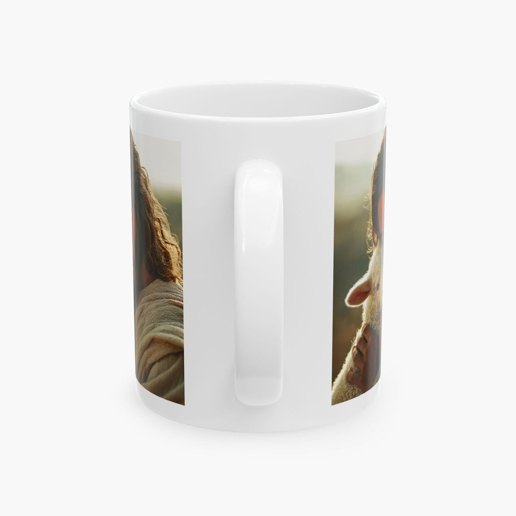 Jesus Hugging a Lamb — Christian Coffee Mug