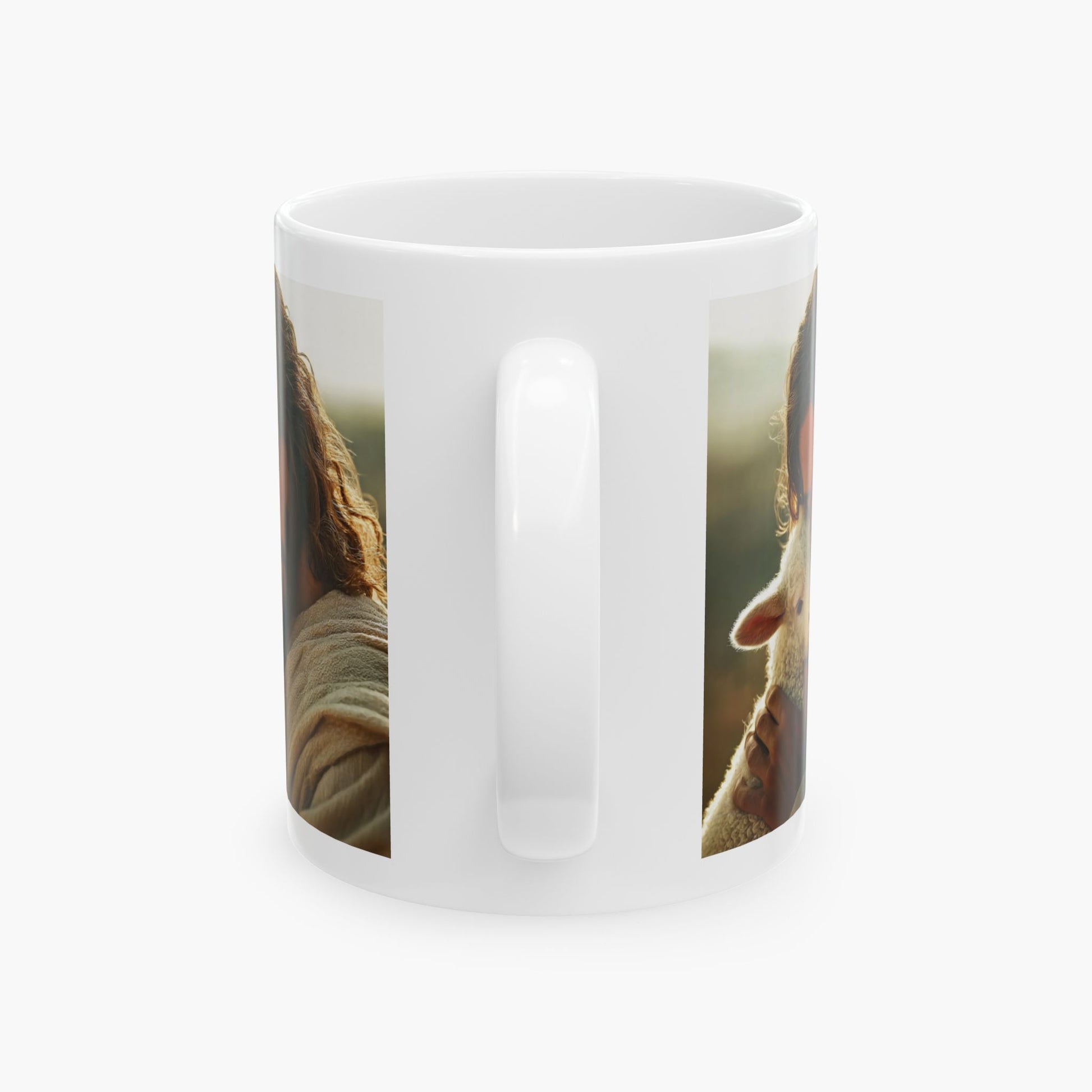 Jesus Hugging a Lamb — Christian Coffee Mug