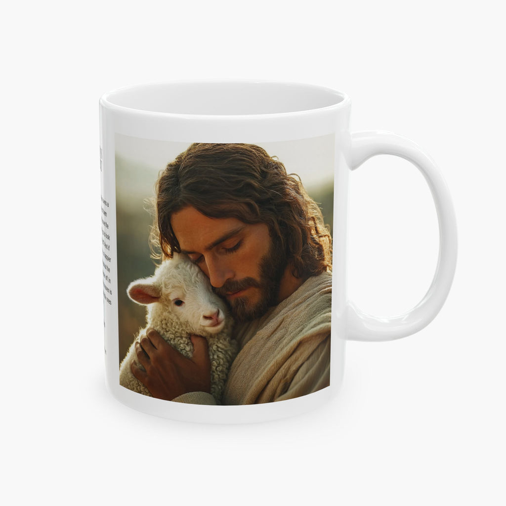 Jesus Hugging a Lamb — Christian Coffee Mug