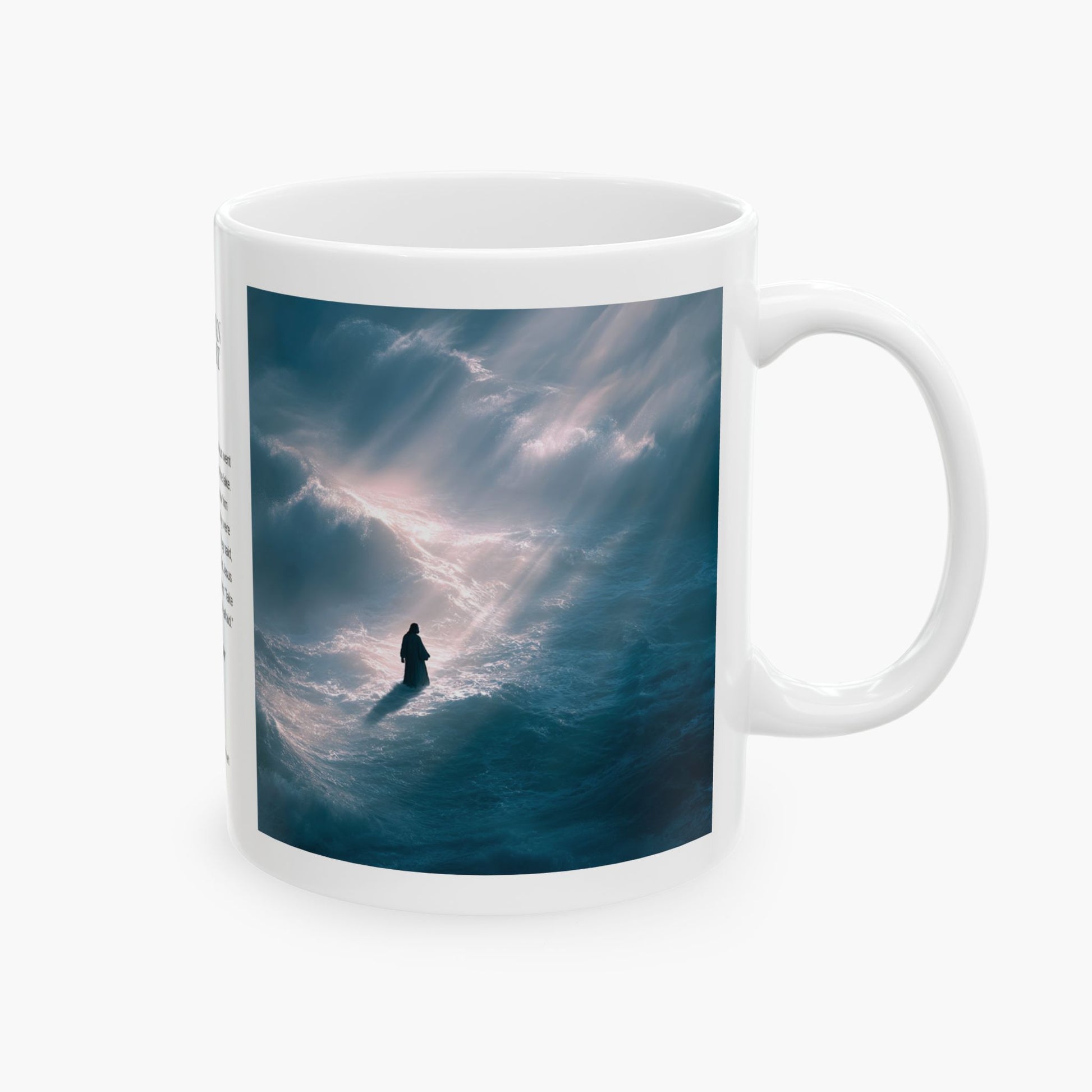 Jesus Walking on Water, Aerial Picture — Christian Coffee Mug